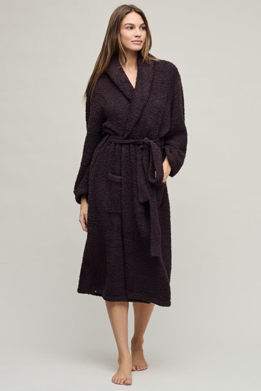 Barefoot Dreams CozyChic Adult Robe in Umber Purple EUC Size 1 S/M